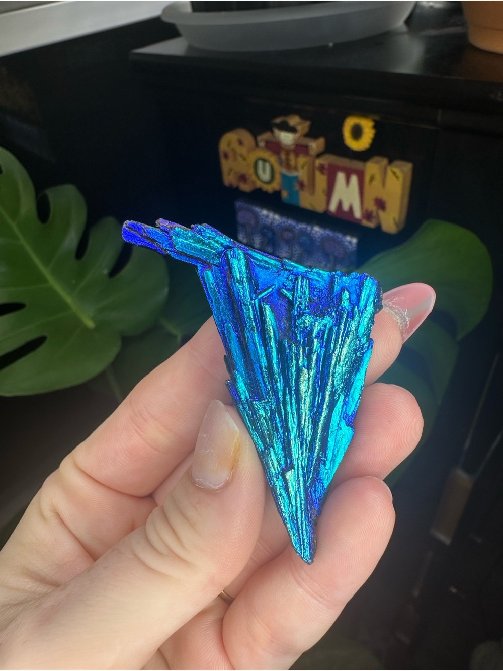 Iridescent Blue Aura Kyanite Crystal